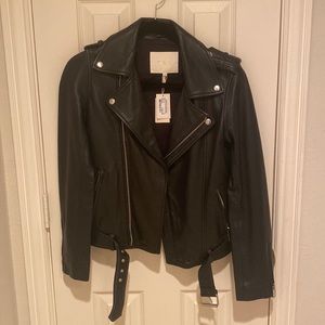 NWT Maje Lambskin Moto Leather Jacket
